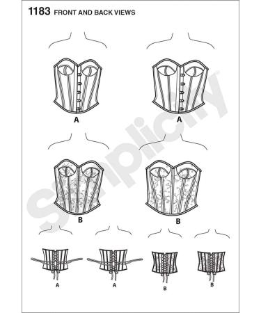 Simplicity US1183AA Women's Corset Sewing Pattern | Sizes 10-18 - Buy Online on GoSupps.com