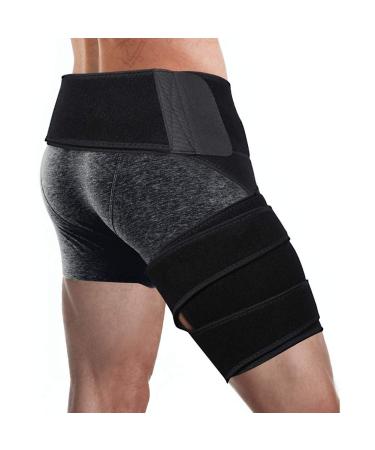 Adjustable Compression Hip Brace for Men and Women - Relief from Hip Pain, Sciatica, Arthritis - Thigh Support for Muscle Strains - Sports Protection - Fits Right and Left Leg - Buy Online on GoSupps.com