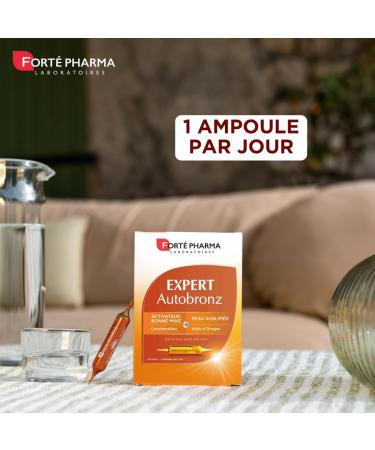 Fort Pharma - Expert AutoBronz | Compl ment Alimentaire base de Caroth no des et Huile d'Onagre - Effet Bonne Mine | 20 ampoules Expert AutoBronz 20 ampoules - Buy Online on GoSupps.com