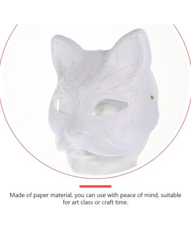 HOLIDYOYO Cat & Fox Mask - Hand-Painted White Paper Mache DIY Animal Mask for Unique Creations - Buy Online on GoSupps.com