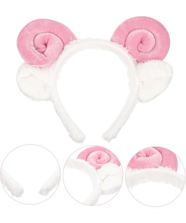 MUSISALY Headdress Head Bands Headbands Dress for Zoo Animal Headband Sheep Hair Band Christmas Head Bopper Hair Accessories for Spa Headband Wool Hat Man Fluffy 25.00X20.00X2.00CM Pink - Buy Online on GoSupps.com