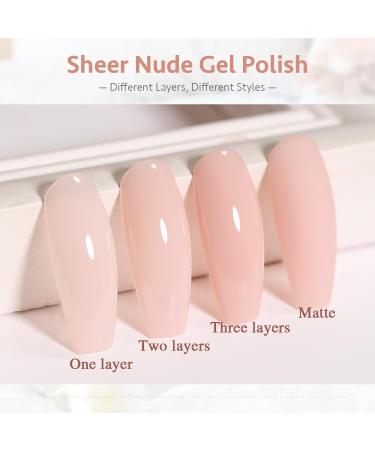 Nude Pink Gel Nail Polish - 15ml Natural Sheer UV/LED Soak Off for DIY & Salon Manicure - Buy Online on GoSupps.com