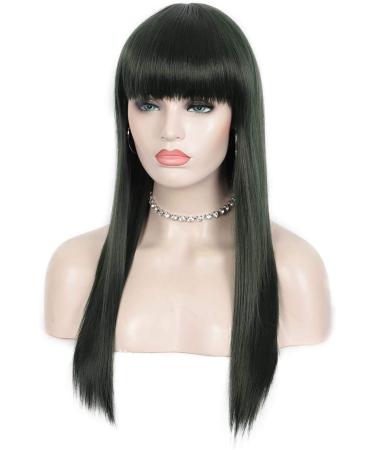 Buy Kalyss 22 Green Hair Wigs with Bangs - Long Straight Heat Resistant Full Wigs for Women | Ideal for Cosplay & Everyday Wear - Buy Online on GoSupps.com