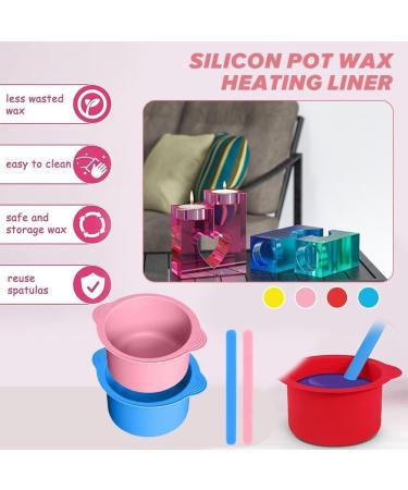 YXRRRving Silicone Pot for Wax Warmer | Non-Stick Coated Reusable Bowl & Stirring Stick | Melting Wax Tools in Pink/Blue | International Shipping Available - Buy Online on GoSupps.com