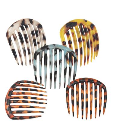 PREMJCROY 5 Pcs French Twist Comb Retro Celluloid Hair Comb 9 Teeth Non Slip Comb Clips Hair Styling Accessories for Women and Girls - Buy Online on GoSupps.com