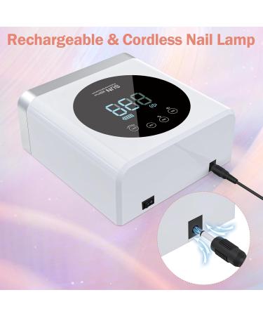 NAILGIRLS UV Led Nail Lamp Rechargeable Cordless 150W Nail Dryers for Gel and Regular Polish Nail Polish Curing Gel Led Dryer with 4 Timer Setting Automatic Sensor Home Salon Use - Buy Online on GoSupps.com