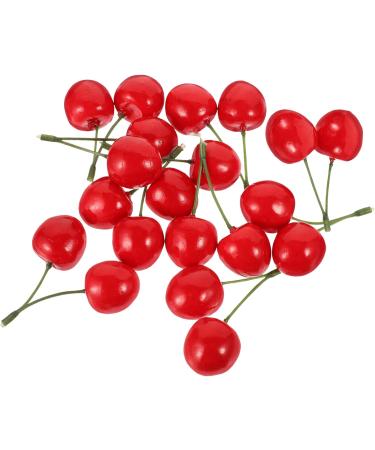 ABOOFAN 40 Pcs Artificial Cherry Fake Cherry Decor Play Kitchen Fruit Toy Imitation Fruit Ornaments Simulated Fruit Photo Props Toys Fruit Model Plastic Child Red Cherry Cupboard - Buy Online on GoSupps.com