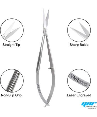 Facial Hair Scissors-Eyebrow Trimmer-Grooming Scissors for Eyebrow Shaping Ear Nose Nostril Hair & Moustache (Silver Straight) - Buy Online on GoSupps.com