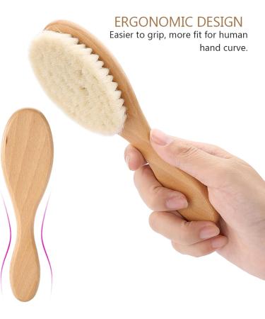 Soft Goat Hair Brush Retro Oil Head Brush with Wooden Handle Hairdressing Carving Cleaning Brush Beard Hair Cleaning Tool - Buy Online on GoSupps.com