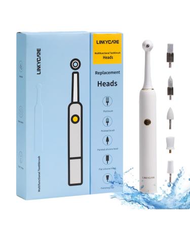 Household Oral Care Tooth Polisher Electric Dental Calculus Remover with 5 Replacement Heads USB Rechargeable IPX7 Waterproof Dental Calculus Plaque Remover for People