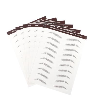 Beavorty 6pcs Eyebrow Stickers Makeup Stickers Instant Transfer Eyebrows 3d Hair-like Eyebrows Stickers Miss 1 count (Pack of 1) Brown