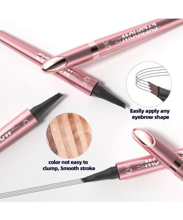 Magic Eyebrow Pencil New Waterproof 3D Eyebrow Pencil 4 Tips Eyebrow Pen Natural Long Lasting Microblading Eyebrow Pencil Waterproof 3D Eyebrow Pencil (Dark Brown) - Buy Online on GoSupps.com