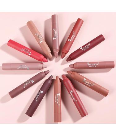 Matte Crayon Lipstick - Waterproof Moisturizing Velvet Smooth Lipstick for Women | Long-lasting Makeup Bunt Pin - 1 Piece - Buy Online on GoSupps.com
