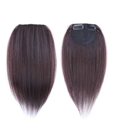 2 pieces of real hair crown hairpiece for immediate attachment for more volume black