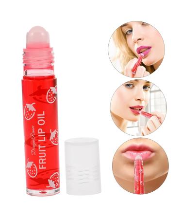 SOESFOUFU Fruit Flavored Roll Lip Oil Moisturizing Lip Balm Roller with Avocado Extracts for Teens and Party Favors Easy Application Hydrating Glossy Finish Strawberry - Buy Online on GoSupps.com