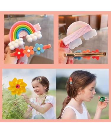 28-Piece Rainbow Hair Clip Set for Girls | Cute Animated Clips for Teens & Babies | Perfect Birthday Gift - Buy Online on GoSupps.com
