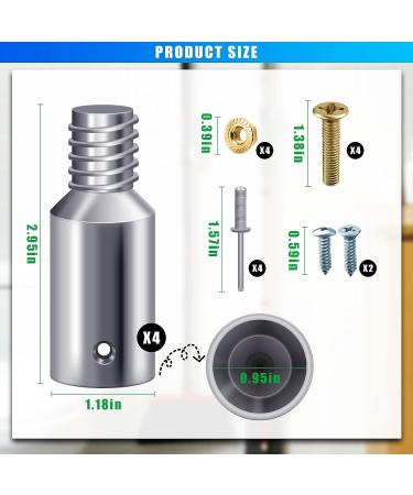YINARONG 4 Pcs Threaded Tip Replacement Kit for 1 Inch Mop Broom Pole - Ultra Threaded Tip Repair and Extension Adapter - Buy Online on GoSupps.com