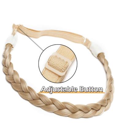 Silk-Co Women Hair Band | 3 Strand Blonde Braided Headband for Weddings | Elastic Hair Tie & Braids Extensions - Vintage Style 1.5cm Wide - Buy Online on GoSupps.com