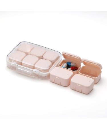 10 Compartment Daily Pill Organizer - Cute Travel Pill Box for Vitamins & Fish Oil - Portable Pink Pill and Supplement Case - Buy Online on GoSupps.com