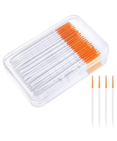 200 pieces interdental brushes silicone interdental brushes soft dental brushes with box portable dual-house dental floss stick toothpick for tooth cleaning gap (orange) - Buy Online on GoSupps.com