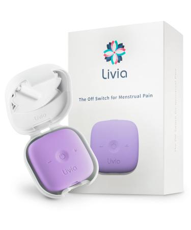Livia Menstrual Pain Relief Device, Lavender - The Off Switch for Period Pain - Portable Unit with Stick-on Pads for Period Cramps - Rechargeable - Up to 12 Hours Battery Life - Complete Kit