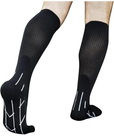 Meister Compression Running Socks for Shin Splints - Graduated 20-25 mmHg - 1 Pair M Black | International Shipping - Buy Online on GoSupps.com