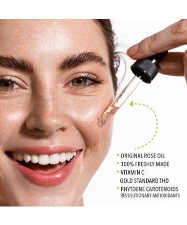 Squalane + Vitamin C Rose Oil - Hydrating Face Oil with Carotenoids & Vitamin E | Small-Batch Artisan Skincare | 15ml | Pack of 1 - Buy Online on GoSupps.com