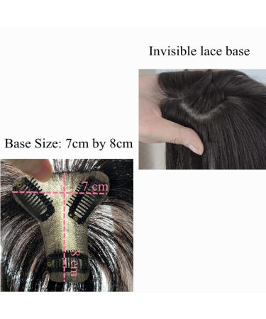 Anemone Jewelry 10inch Human Hair Topper with Fringe Bangs, Silk Base Thin Clip-In Toupee for Women - Light Natural Color - Buy Online on GoSupps.com