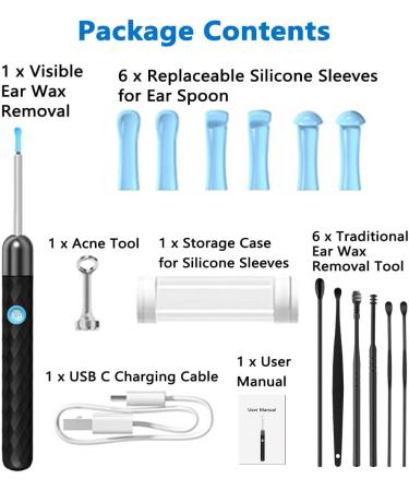 AROSKY Ear Wax Removal Kit - 1920P HD Ear Camera with Light | Soft Silicone Tips for Safe Ear Cleaning | Effective Ear Wax Cleaner Tool - Buy Online on GoSupps.com