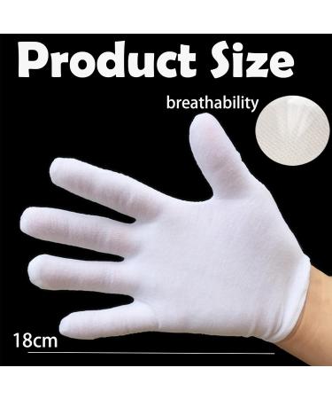 12 Pcs White Cotton Gloves Cotton Gloves for Eczema Cotton Gloves for Dry Hands Moisturizing Gloves Inspection Gloves Coin Handling and Jewelry Inspection Gloves White Gloves(L) - Buy Online on GoSupps.com