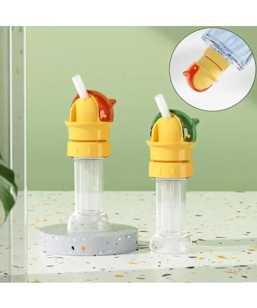 Reusable Children Beverage Water Bottle Straw Lid Water Bottle with Straw Lid Spill Proof Water Bottle Straw Cap Bottle Cap Spout Adapter with Straw No Spill Silicone Water Bottle (Orange *1) - Buy Online on GoSupps.com