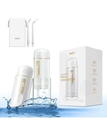 BIXDO Retractable Water Dental Flosser Portable Cordless Oral Irrigator for Gum & Orthodontic Care Health 3 Pressure Modes IPX7 Waterproof Rechargeable Dental Flosser for Home Travel Daily Out Going