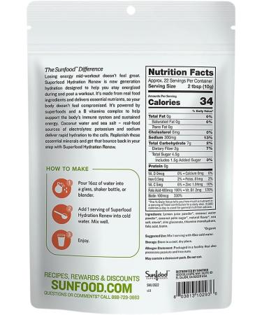 Organic Superfood Hydration Powder | Electrolytes & Sour Watermelon | 8 Oz | 22 Servings - Boost Your Health - Buy Online on GoSupps.com