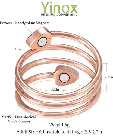 YINOX Magnetic Copper Ring - Adjustable Antique Style for Men & Women | Boost Health & Wellbeing - Buy Online on GoSupps.com