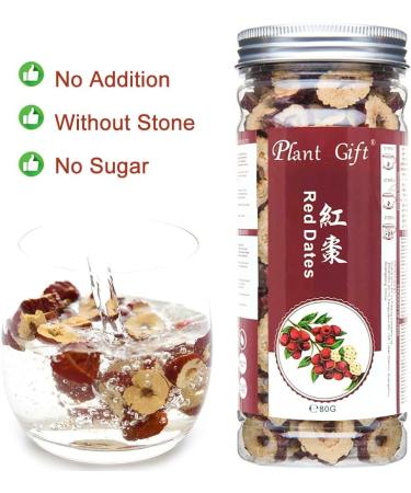 Plant Gift 100% Red Dates Slices Red Dates Slices Pure Natural Organic Dates (No Gribouin) Red Jujube Organic Chinese Red Dates Health Care 80g / 2.82oz - Buy Online on GoSupps.com