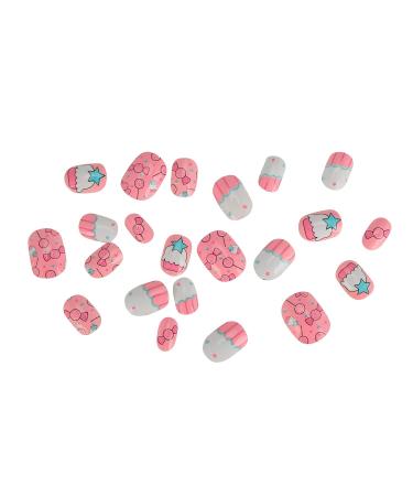 Cartoon Pattern Girls' Fake Nails - Shiny Removable Nail Art for Home & Studio - Buy Online on GoSupps.com