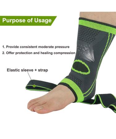 1 Pair Ankle Brace Adjustable Ankle Support Brace Elastic Compression Ankle Stabilize Ligaments Sports Protection For Ankle Sprains Plantar Fasciitis Tendonitis Foot Injury Recovery One Size - Buy Online on GoSupps.com