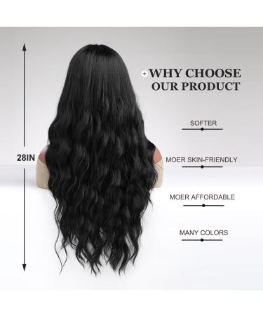 Esmee Long Wavy Black Wig - Natural Heat Resistant Synthetic Hair for Women | Best for International Shipping - Buy Online on GoSupps.com