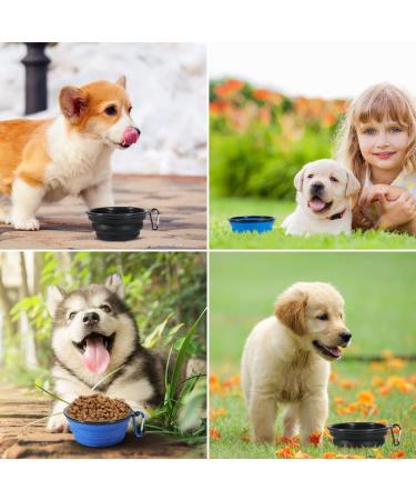 Vivifying 500ml Foldable Dog Bowl - Silicone Travel Bowl for Dogs & Cats (Black & Blue) - 2PCs Portable Feeding Solution - Buy Online on GoSupps.com