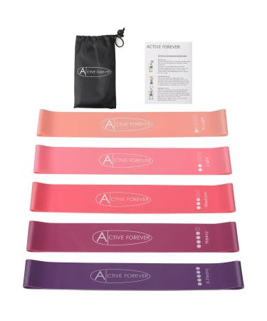 ACTIVE FOREVER Resistance Band Pull up Assist Band Fitness Band Suitable for Muscle Stretching Yoga Exercise PINK