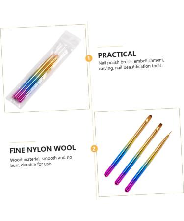 FRCOLOR 1 Set of 3 Colour Pens Set Gel Nails Kit Gel Kit for Nails para u as Popular Brush for Nail Polish Nail Polish Brush Pen Manicure Pen Tool Gradient Drawing Pen Stick Set - Buy Online on GoSupps.com