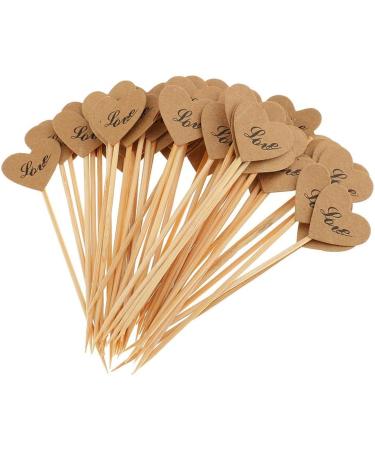 Tiuimk 50pcs Kraft Paper Heart Shaped I DO Cake Picks - Vintage and Rustic Style Cupcake Topper Picks for Weddings and Parties - Buy Online on GoSupps.com