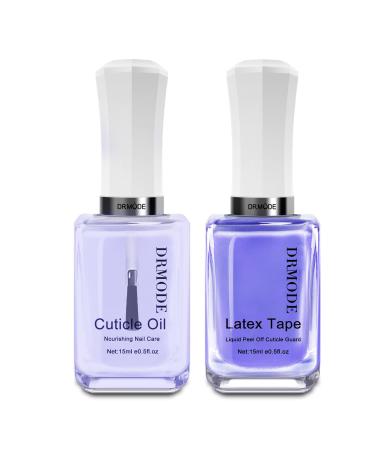 Liquid Latex for Nails - 30ML Upgraded Latex Nail Polish Barrier Peel off & Nail Polish Protector for Fingers with Tweezers, Cuticle Oil for Nails Growth Treatment & Nail Repair for Damaged Nails Purple