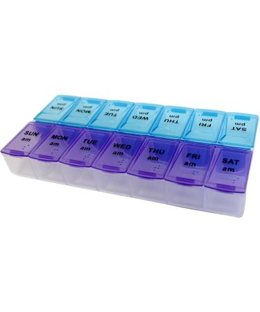 2 Pack Weekly 7 Day Pill Organizer | BPA Free AM PM Pill Box for Easy Medication Management - Buy Online on GoSupps.com