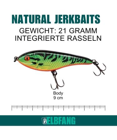 Elbfang Wobbler Jerkbait Set - 5 Artificial Fishing Lures for Pike & Zander | 90mm 21g - Buy Online on GoSupps.com