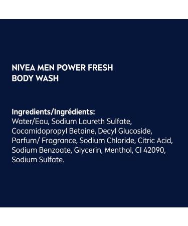 NIVEA MEN Power Fresh Body Wash 500mL | 3-in-1 Shower Gel for Body Face & Hair - Best International Shipping - Buy Online on GoSupps.com