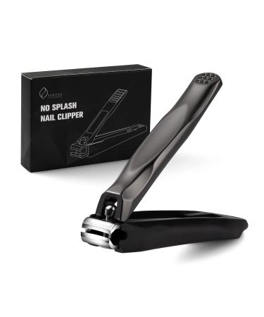 FERYES 3-in-1 Fingernail Clipper with No-Splash Nail Catcher and Metal Storage Box - Toenail Clipper with Nail File for Men & Women Black - Buy Online on GoSupps.com