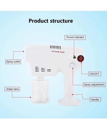 Portable Hair Nano Steamer Nano Spray Steamer with 260ml Liquid Container 0.26 nm Vapor Fog Molecules Adjustable Intensity and Detachable Nozzle for Home Office Hotel Hospital - Buy Online on GoSupps.com