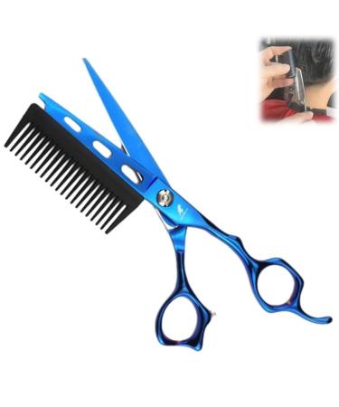 Professional Hairdressing Scissors with Detachable Comb 2 in 1 Hair Scissors with Comb Barber Scissors Professional 6.0 Inch Stainless Steel Hair Cutting Scissors (Color : Blue)