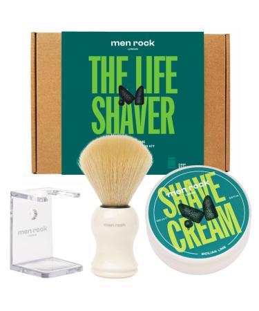 Men Rock the Life Shaver Sicilian Limette Razor Set Men - including shaving cream synthetic shaving brush & shaving brush holder - Buy Online on GoSupps.com